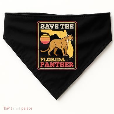 Save The Florida Panther Retro Wildlife Cougar USA-Made Doggie Bandana