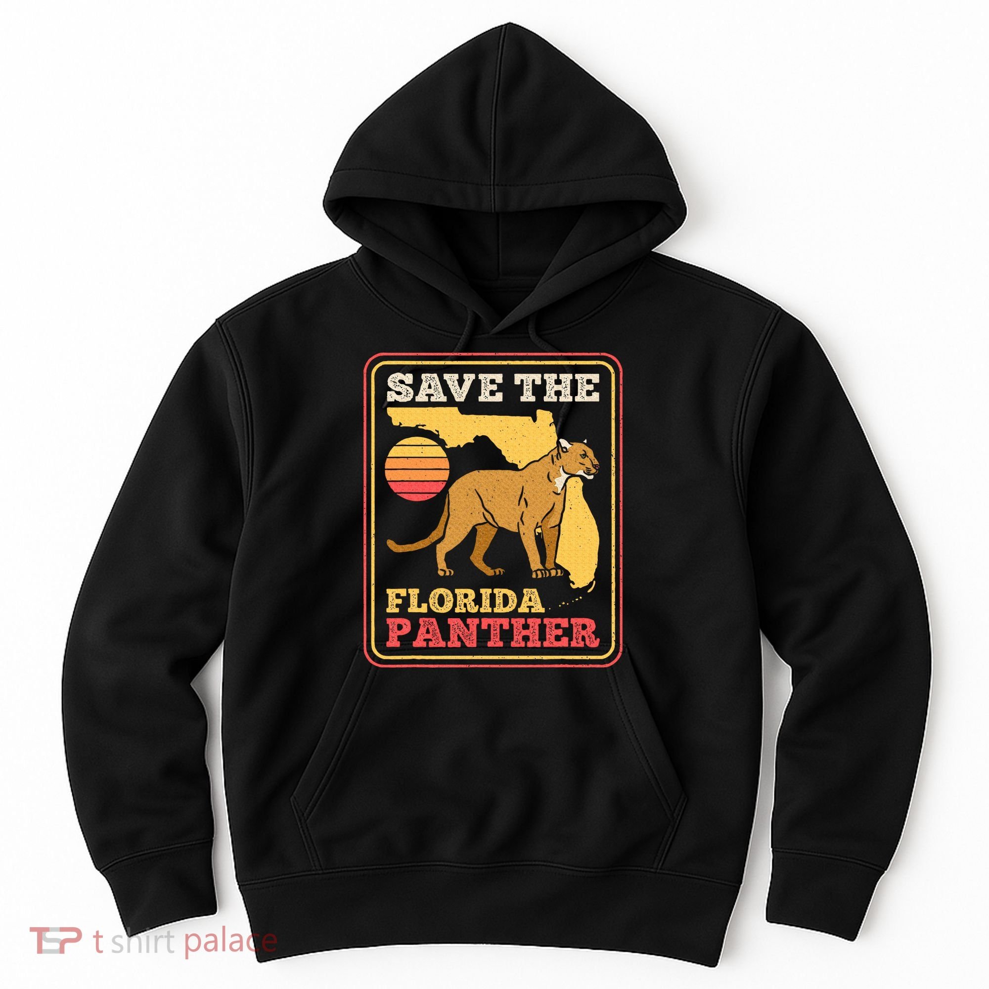 Save The Florida Panther Retro Wildlife Cougar Hoodie