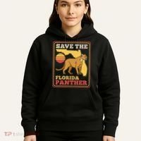 Save The Florida Panther Retro Wildlife Cougar Hoodie thumb 5