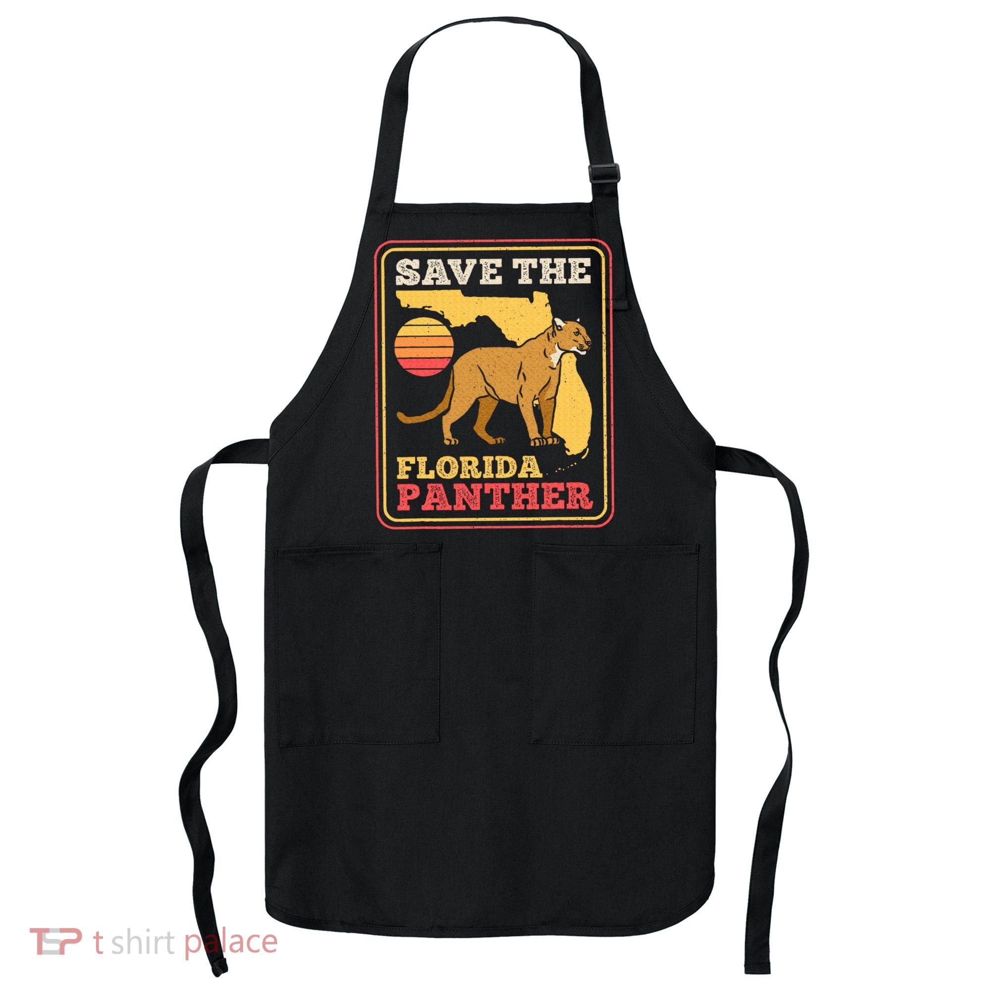 Save The Florida Panther Retro Wildlife Cougar Apron