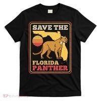 Save The Florida Panther Retro Wildlife Cougar T-Shirt thumb 0