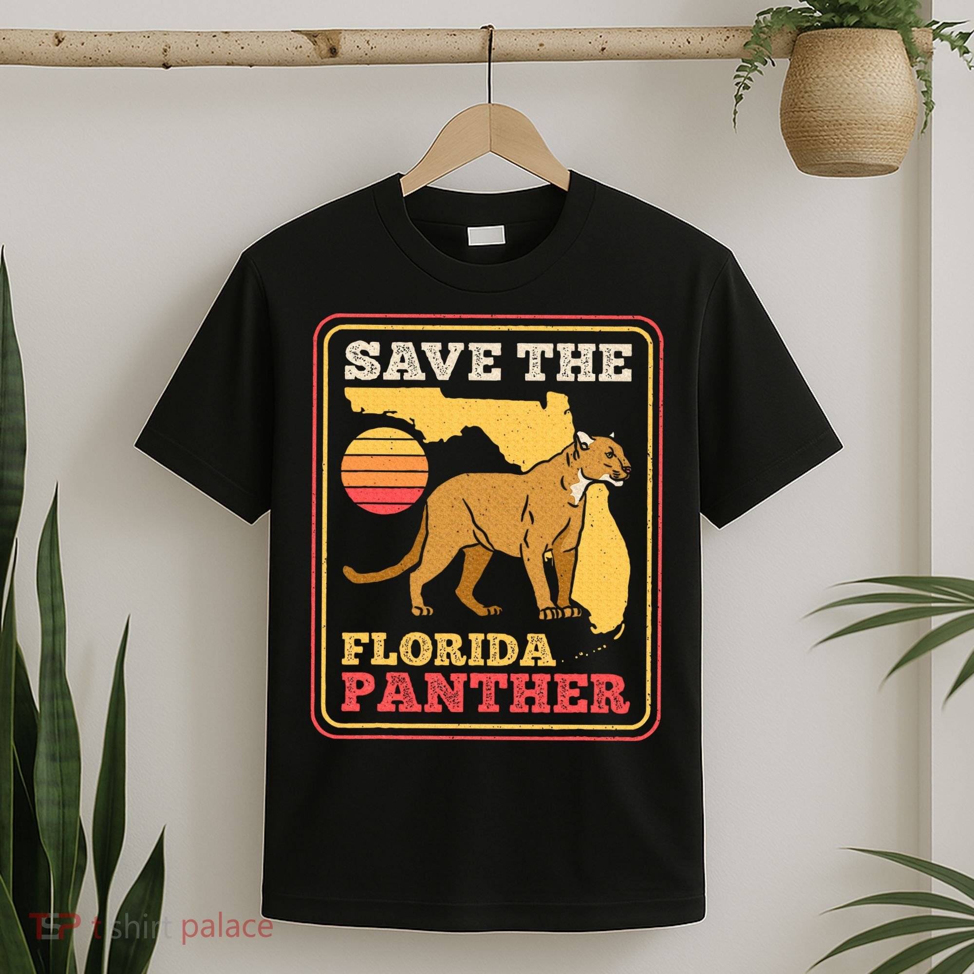 Save The Florida Panther Retro Wildlife Cougar T-Shirt