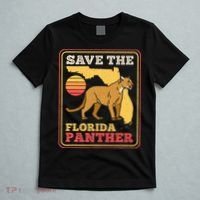 Save The Florida Panther Retro Wildlife Cougar T-Shirt thumb 5