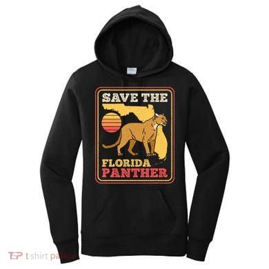 Save The Florida Panther Retro Wildlife Cougar Women's Hoodie