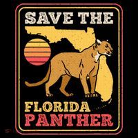 Save The Florida Panther Retro Wildlife Cougar Women's Hoodie thumb 2