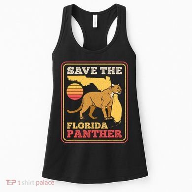 Save The Florida Panther Retro Wildlife Cougar Women's Tank Top
