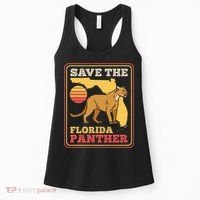 Save The Florida Panther Retro Wildlife Cougar Women's Tank Top thumb 0