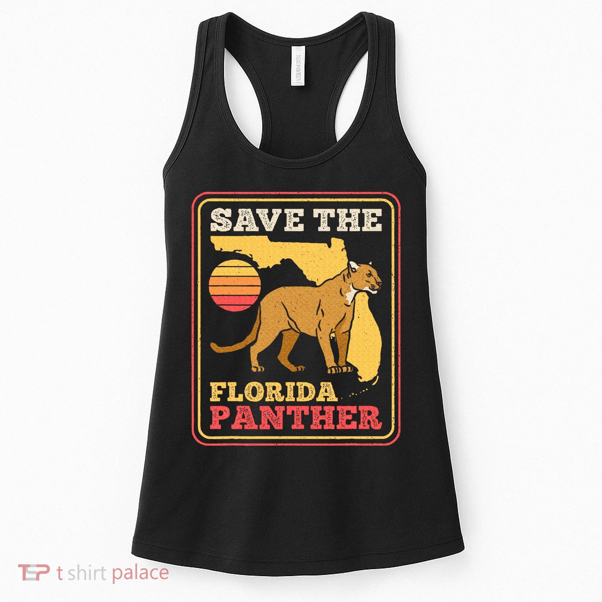 Save The Florida Panther Retro Wildlife Cougar Women's Tank Top