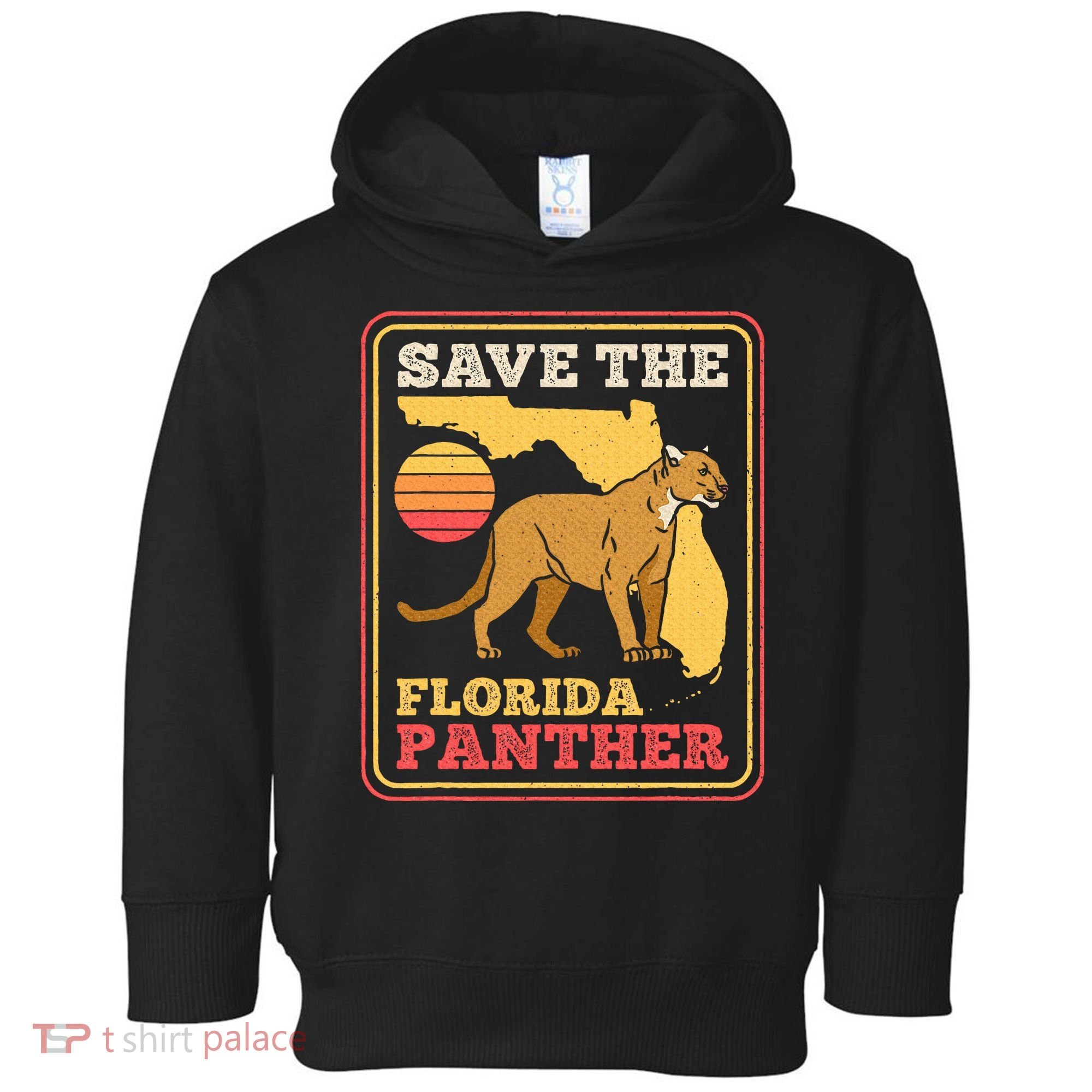 Save The Florida Panther Retro Wildlife Cougar Toddler Hoodie
