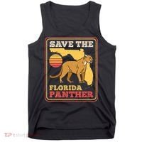 Save The Florida Panther Retro Wildlife Cougar Tank Top thumb 0