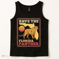 Save The Florida Panther Retro Wildlife Cougar Tank Top thumb 2