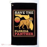 Save The Florida Panther Retro Wildlife Cougar Golf Towel thumb 0