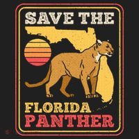 Save The Florida Panther Retro Wildlife Cougar Golf Towel thumb 3
