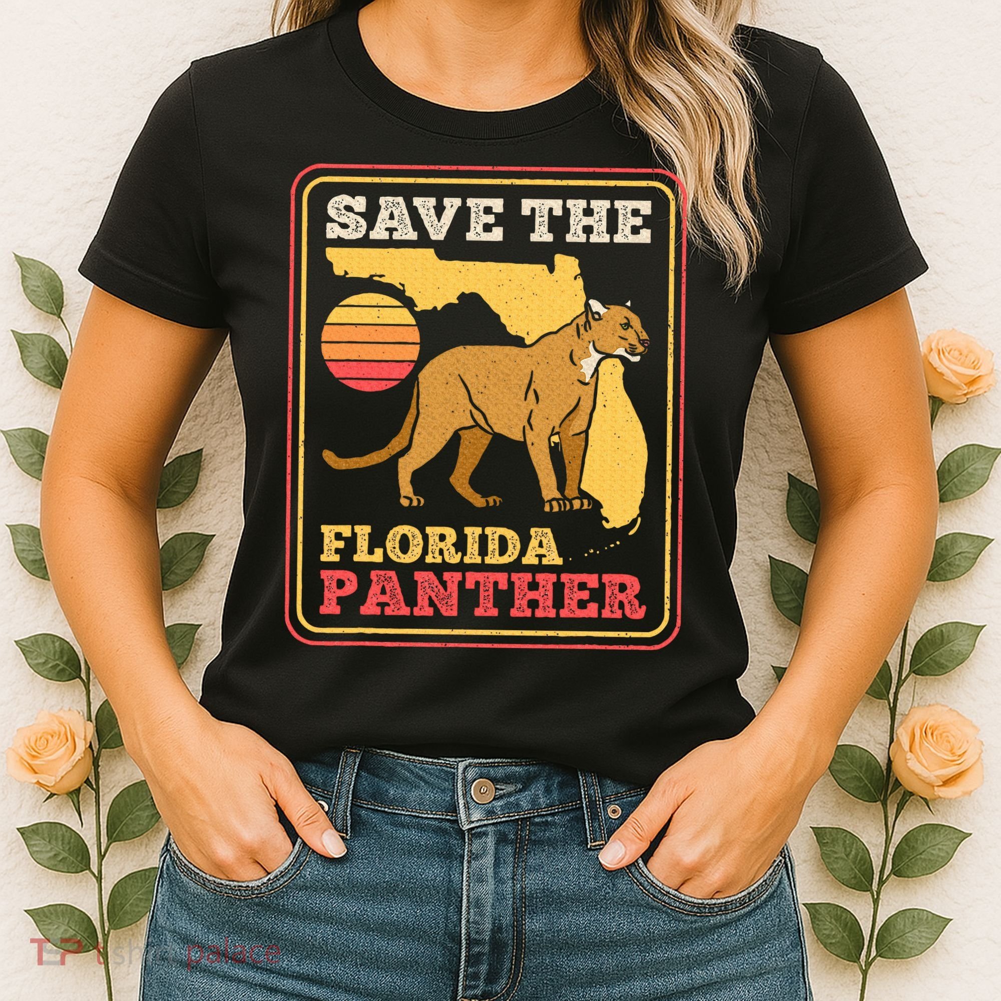 Save The Florida Panther Retro Wildlife Cougar Women's T-Shirt