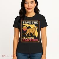 Save The Florida Panther Retro Wildlife Cougar Women's T-Shirt thumb 4
