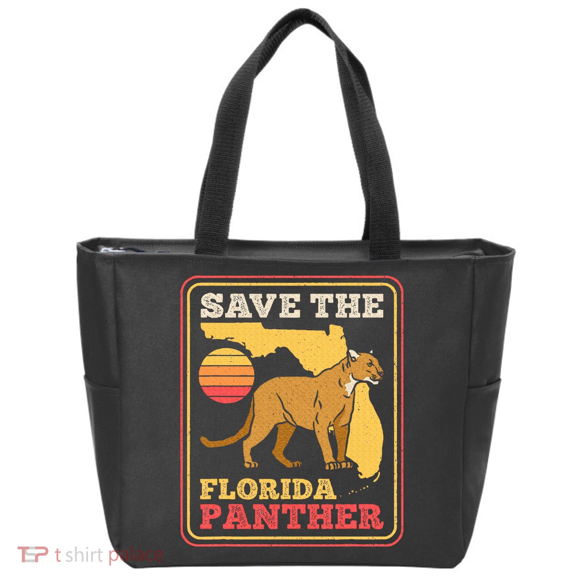 Save The Florida Panther Retro Wildlife Cougar Tote Bag