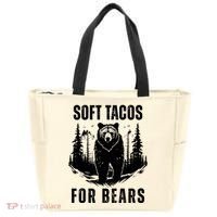 Soft Tacos For Bears Funny Camping Tote Bag thumb 0