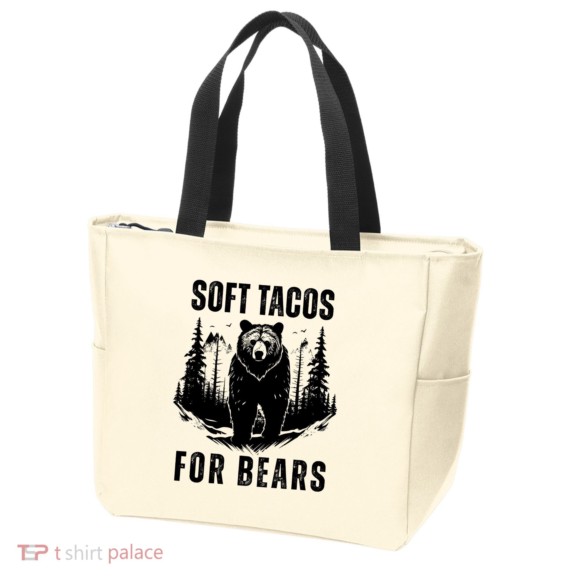 Soft Tacos For Bears Funny Camping Tote Bag