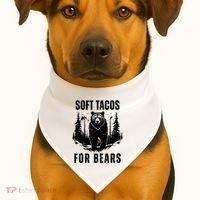Soft Tacos For Bears Funny Camping USA-Made Doggie Bandana thumb 1