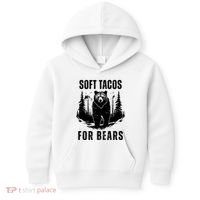 Soft Tacos For Bears Funny Camping Kids Hoodie thumb 0