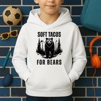 Soft Tacos For Bears Funny Camping Kids Hoodie thumb 2