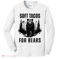 Soft Tacos For Bears Funny Camping Kids Long Sleeve Shirt thumb 0