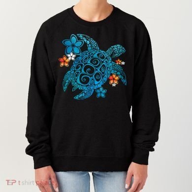 Sea Turtle Floral Tropical Pattern Women's Sweatshirt