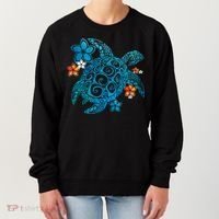 Sea Turtle Floral Tropical Pattern Women's Sweatshirt thumb 0