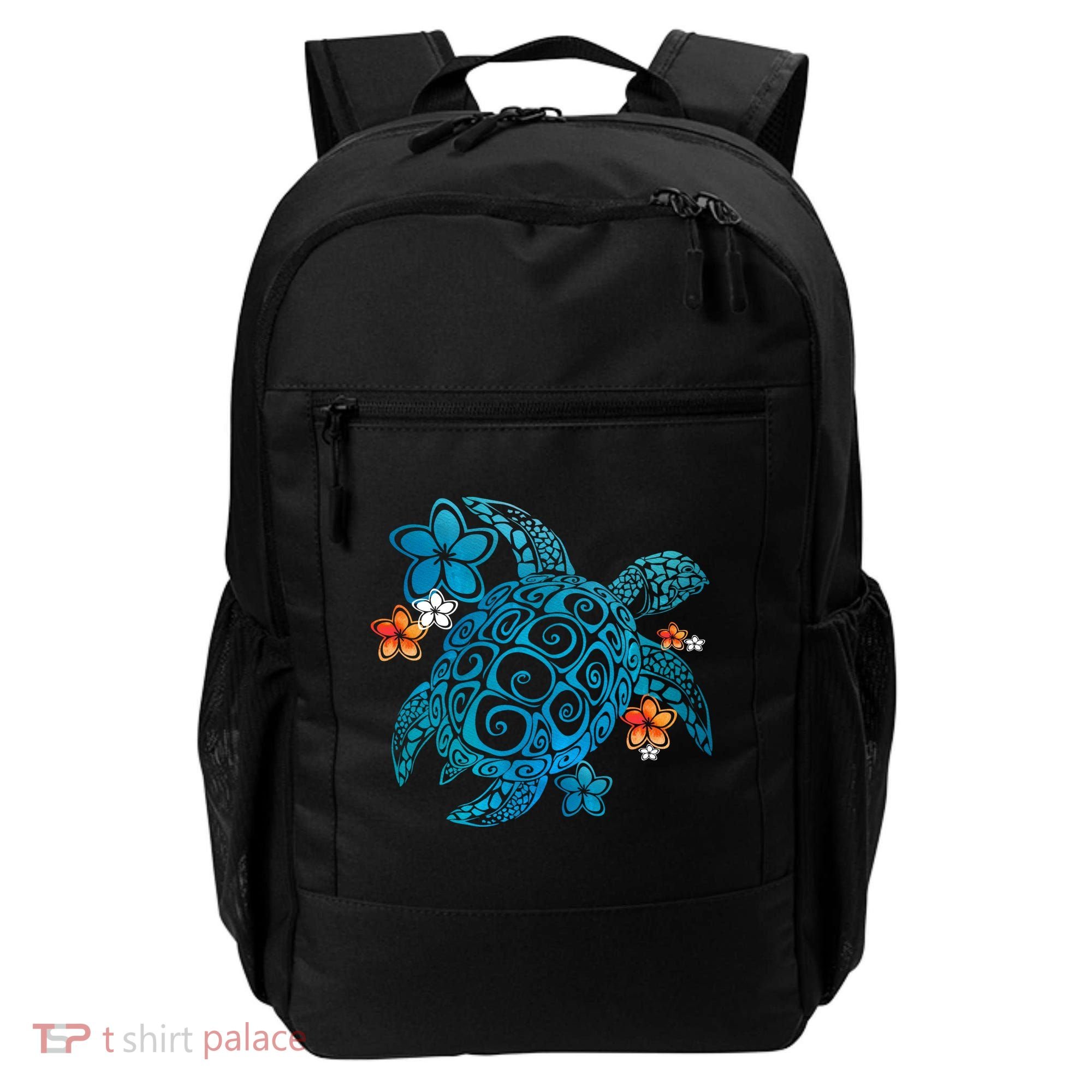 Sea Turtle Floral Tropical Pattern Backpack