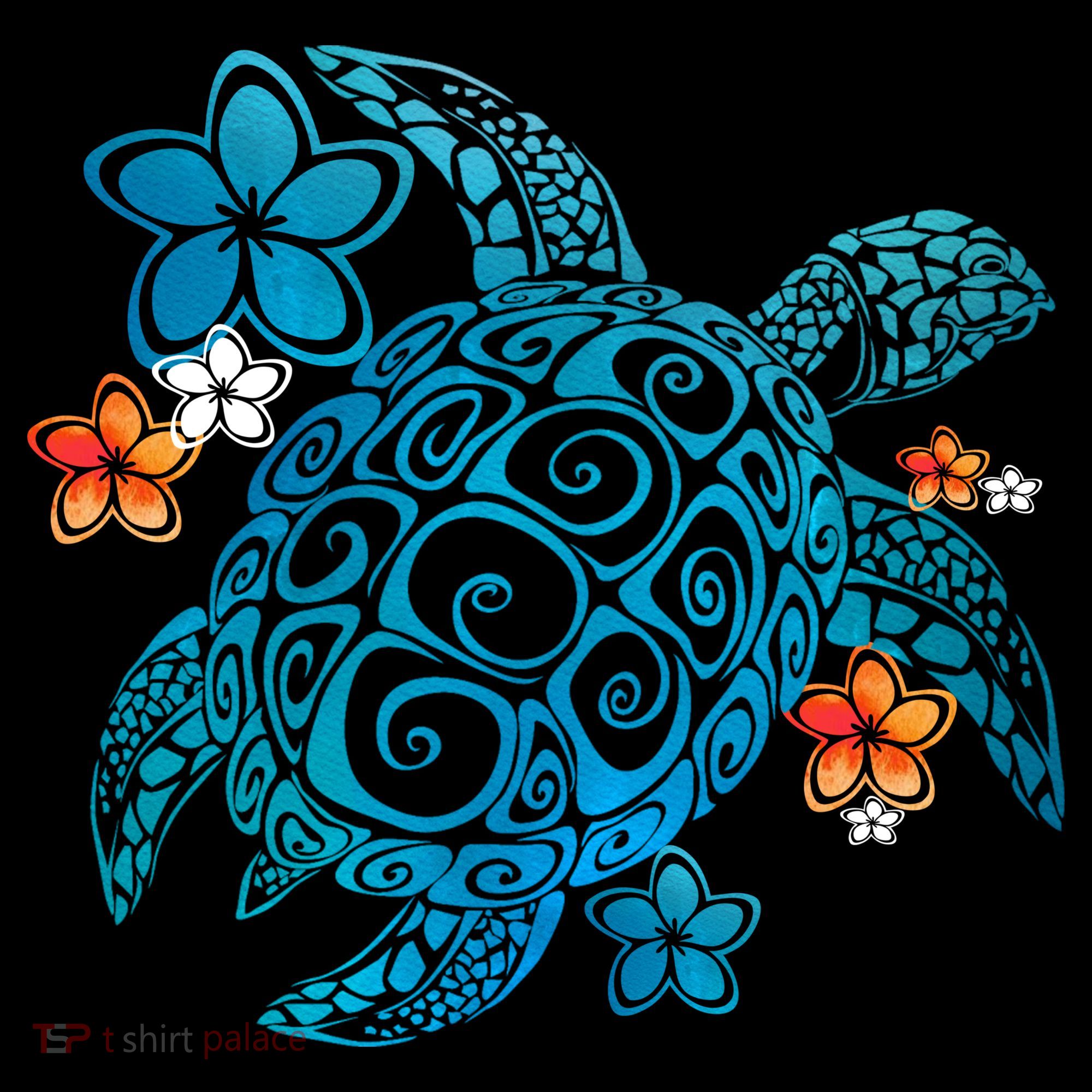 Sea Turtle Floral Tropical Pattern Backpack