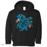 Sea Turtle Floral Tropical Pattern Toddler Hoodie thumb 0