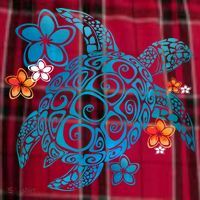Sea Turtle Floral Tropical Pattern Women's Flannel Plaid Pajama Pants thumb 2