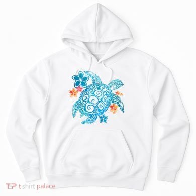 Sea Turtle Floral Tropical Pattern Hoodie