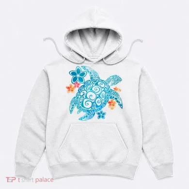Sea Turtle Floral Tropical Pattern Hoodie