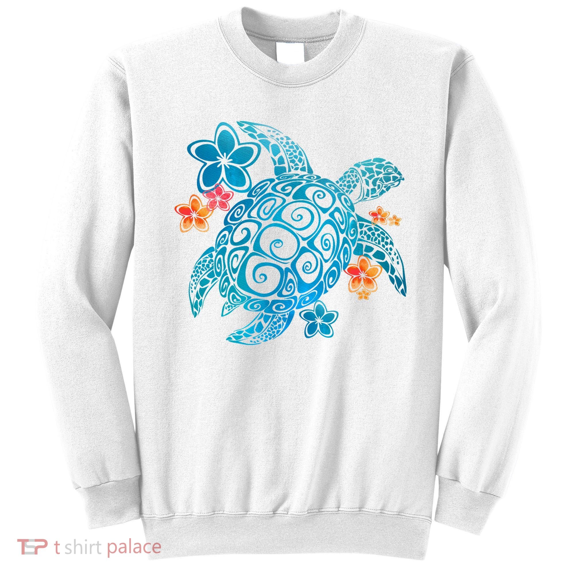Sea Turtle Floral Tropical Pattern Sweatshirt