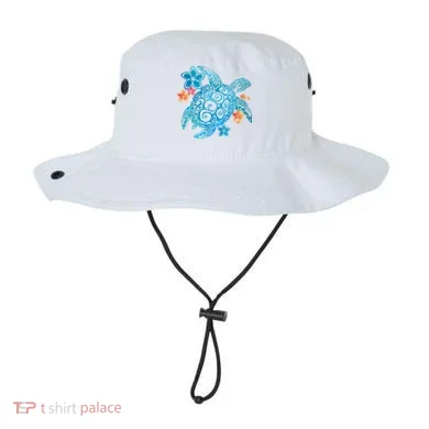 Sea Turtle Floral Tropical Pattern Bucket Hat