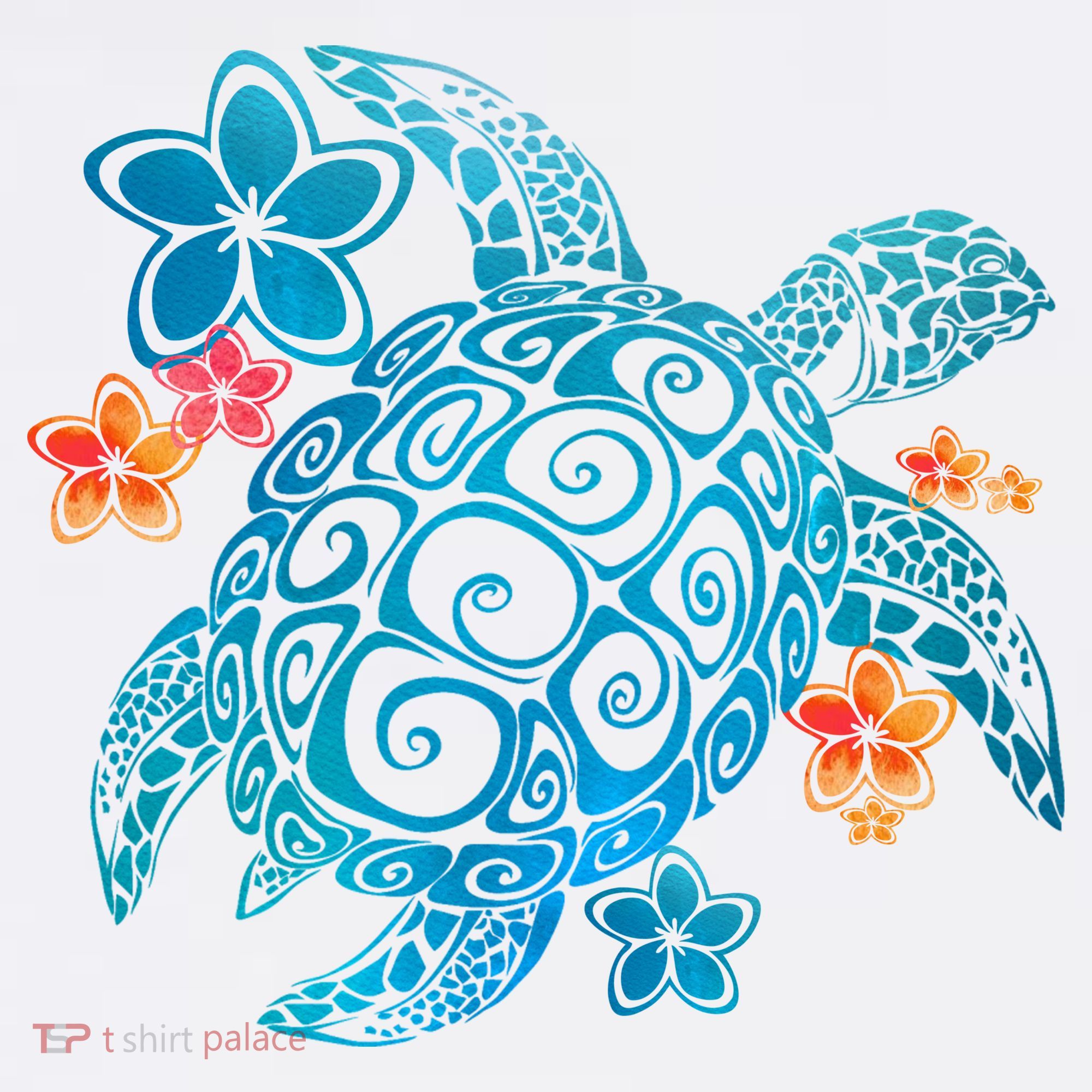 Sea Turtle Floral Tropical Pattern Bucket Hat