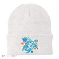 Sea Turtle Floral Tropical Pattern Beanie thumb 0