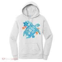 Sea Turtle Floral Tropical Pattern Women's Hoodie thumb 0