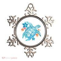 Sea Turtle Floral Tropical Pattern Ornament thumb 0