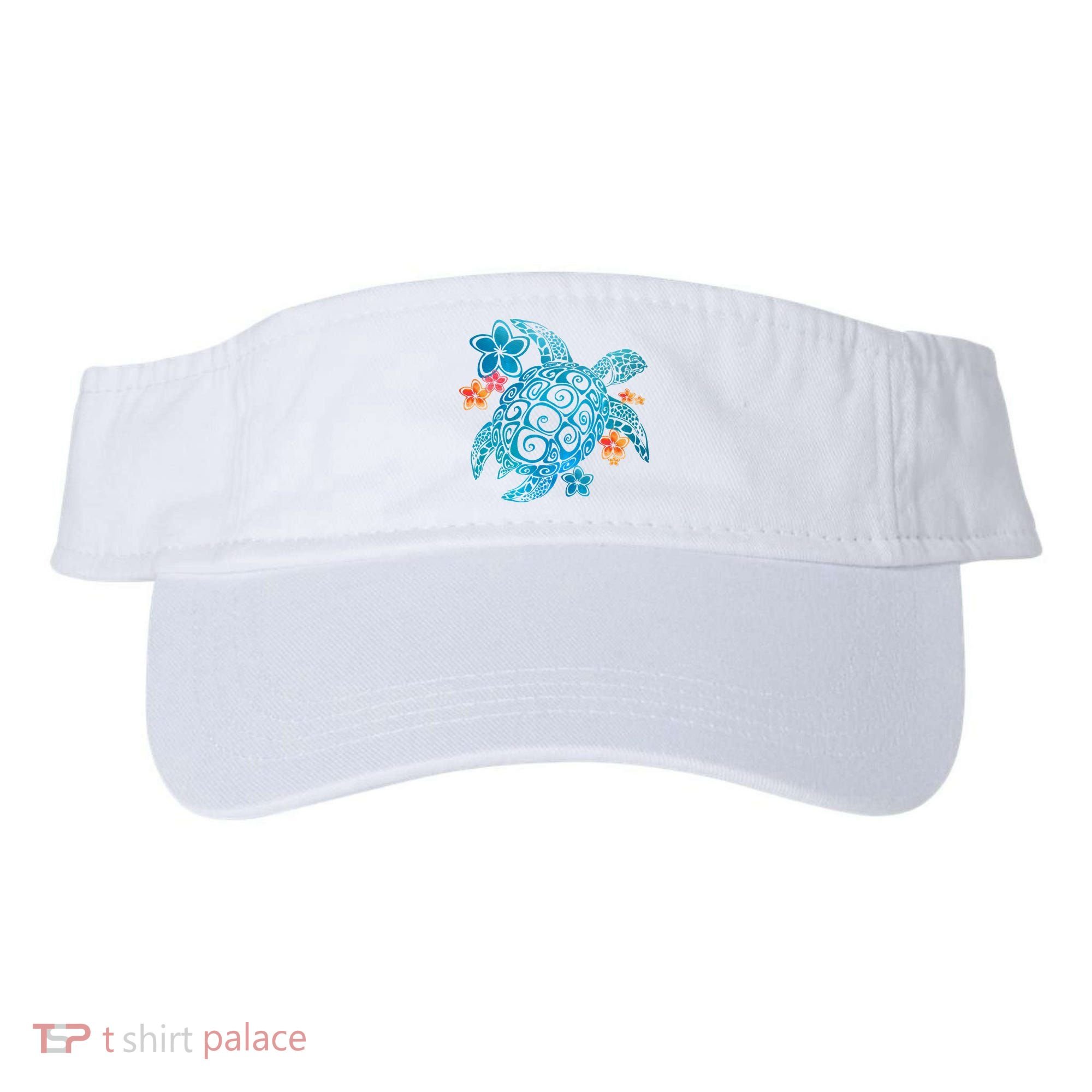 Sea Turtle Floral Tropical Pattern Visor