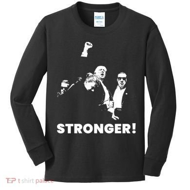 Stronger Trump Fight Support Kids Long Sleeve Shirt