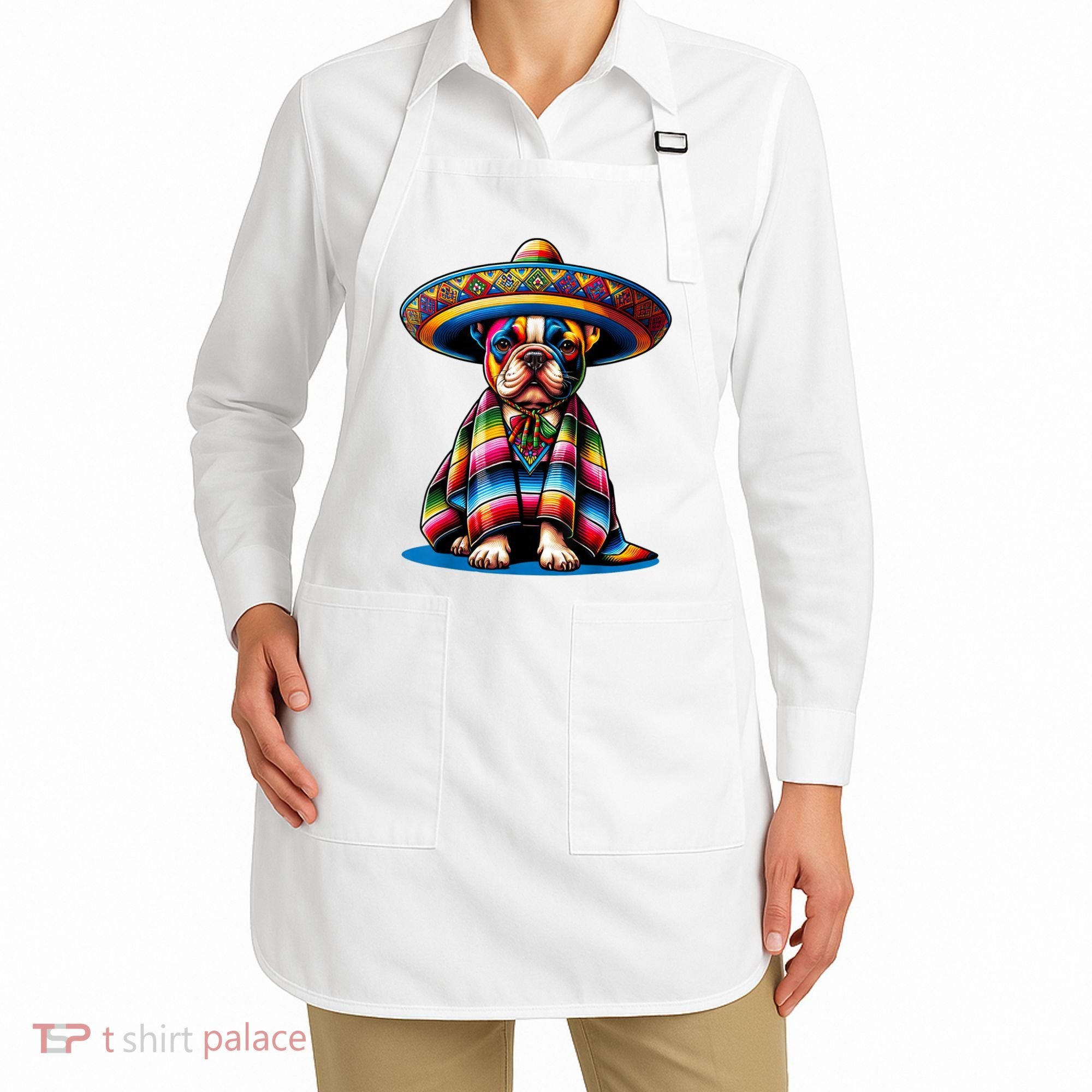 Sombrero Tacos Fiesta French Bulldog Lover Cinco De Mayo Apron