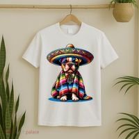 Sombrero Tacos Fiesta French Bulldog Lover Cinco De Mayo T-Shirt thumb 2