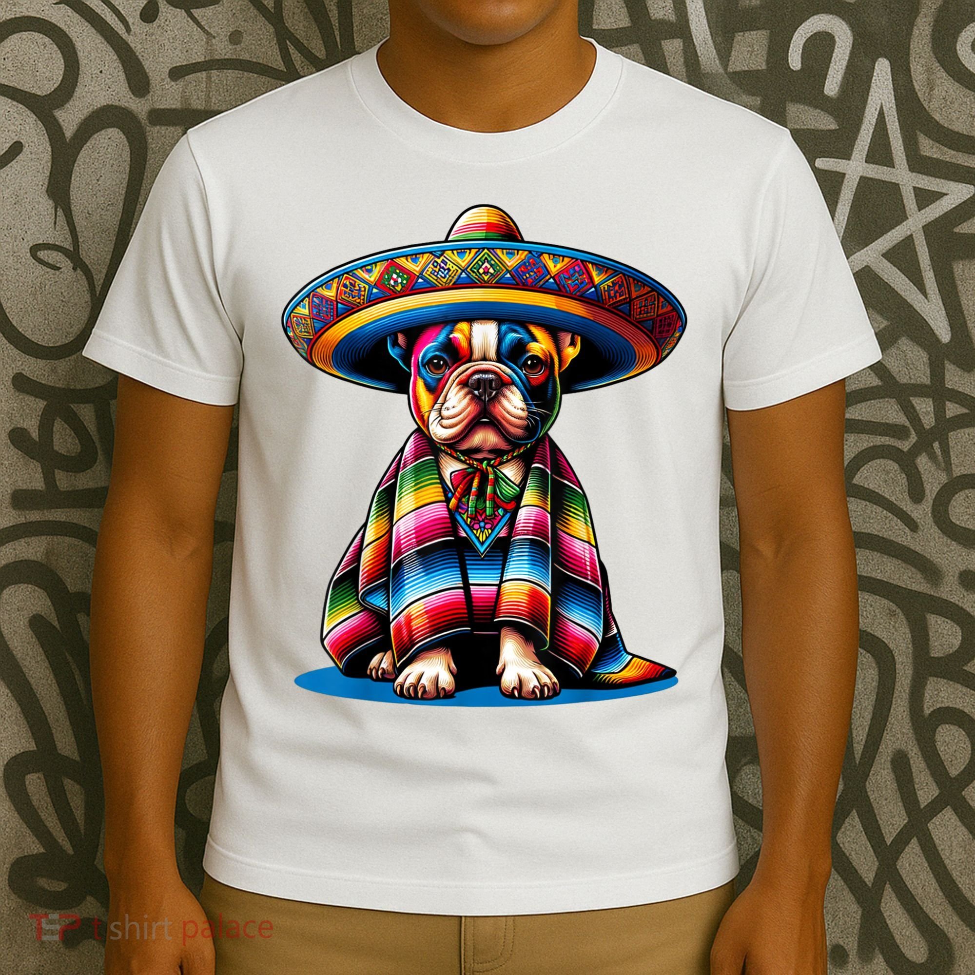 Sombrero Tacos Fiesta French Bulldog Lover Cinco De Mayo T-Shirt