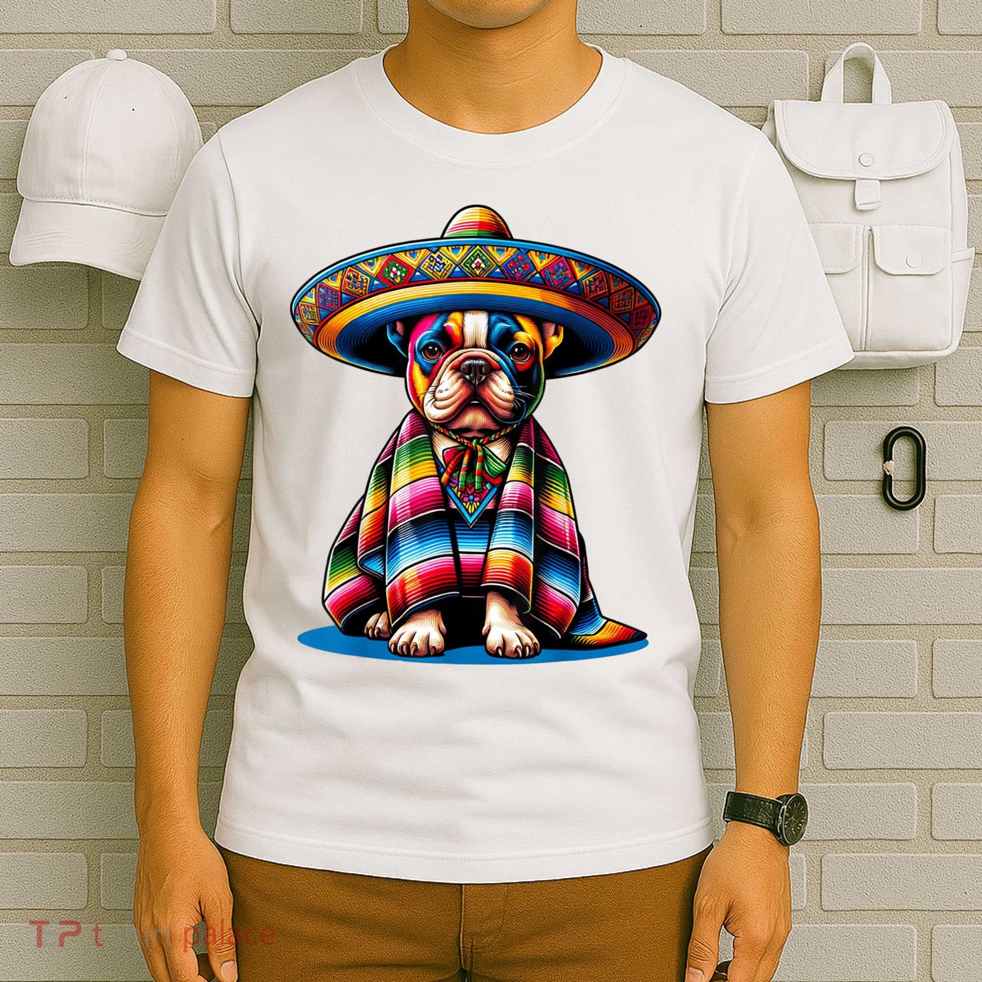 Sombrero Tacos Fiesta French Bulldog Lover Cinco De Mayo T-Shirt