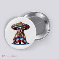 Sombrero Tacos Fiesta French Bulldog Lover Cinco De Mayo Button thumb 0