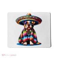 Sombrero Tacos Fiesta French Bulldog Lover Cinco De Mayo Mousepad thumb 0