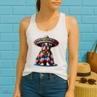 Sombrero Tacos Fiesta French Bulldog Lover Cinco De Mayo Women's Tank Top thumb 2