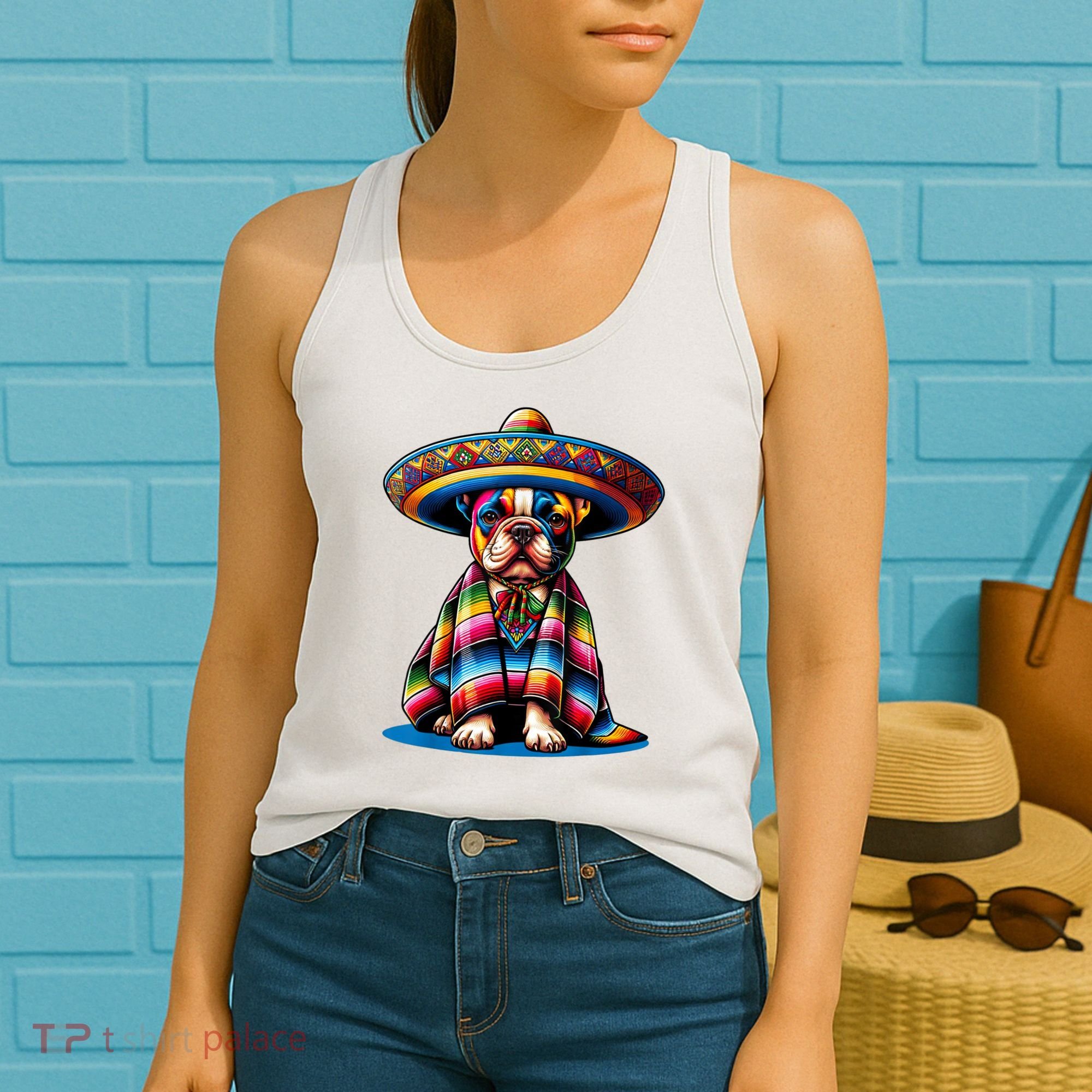 Sombrero Tacos Fiesta French Bulldog Lover Cinco De Mayo Women's Tank Top